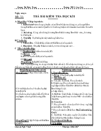 Giáo án Ngữ văn 8 - Tiết 72: Trả bài kiểm tra học kì I - Năm học 2006-2007 - Dương Thị Thảo Trang