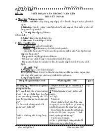 Giáo án Ngữ văn 8 - Tiết 76: Viết đoạn văn trong văn bản thuyết minh - Năm học 2006-2007 - Dương Thị Thảo Trang