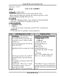 Giáo án Ngữ văn 8 - Tiết 82: Câu cầu khiến - Năm học 2006-2007 - Dương Thị Thảo Trang