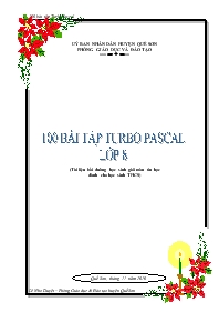 100 bài tập Turbo Pascal Lớp 8 (Tài liệu bồi dưỡng học sinh giỏi môn Tin học dành cho học sinh THCS
