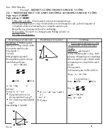 Giáo án Hình học 9 - Chương I: Hệ thức lượng trong tam giác vuông - Trường THCS Thủy Lương