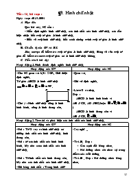 Giáo án Hình học 8 - Tiết 16, Bài 9: Hình chữ nhật - Năm học 2004-2005