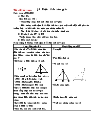 Giáo án Hình học 8 - Tiết 28, Bài 3: Diện tích tam giác - Năm học 2005-2006