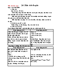 Giáo án Hình học 8 - Tiết 32: Diện tích đa giác - Năm học 2005-2006