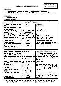 Giáo án Đại số 8 - GV: Trần Trung Hiếu - Tiết 60: Bất phương trình một ẩn