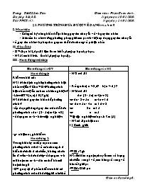 Giáo án Đại số 8 - Trường THCS Sơn Tiến - Tiết 43: Phương trình đưa được về dạng ax + b = 0