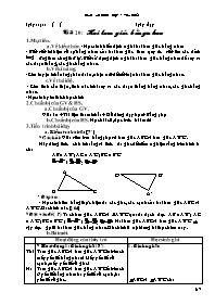 Giáo án Hình học 7 tiết 20: Hai tam giác bằng