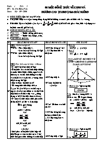 Giáo án Hình học 9 - GV: Tạ Chí Hồng Vân - Tiết 2: Một số hệ thức về cạnh và đường cao trong tam giác vuông