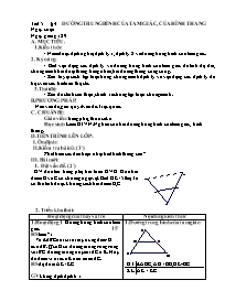 Giáo án Toán Hình 8 tiết 5: Đường trung bình của tam giác, của hình thang