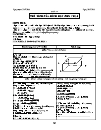Bài soạn Hình học 8 tiết 57: Thể tích của hình hộp chữ nhật