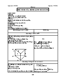 Bài soạn Hình học 8 tiết 61: Thể tích của hình lăng trụ đứng