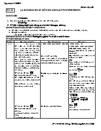 Giáo án Đại số 8 - THCS Lương Định Của - Tiết 50: Giải bài toán bằng cách lập phương trình