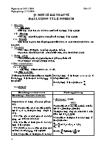 Giáo án Đại số lớp 7 tiết 27: Một số bài toán về đại lượng tỉ lệ nghịch