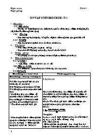 Giáo án Đại số lớp 7 tiết 63: Ôn tập cuối học