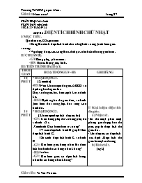 Giáo án Hình học 8 - THCS Nguyễn Hiền - Tiết 27: Diện tích hình chữ nhật