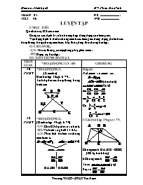 Giáo án Hình học 8 - THCS Nguyễn Hiền - Tiết 46 + 47 + 48: Các trường hợp đồng dạng của tam giác vuông