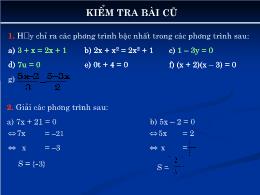 Bài giảng Đại số 8 - Phương trình đưa được về