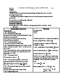 Bài soạn môn Đại số 8 - Tiết 54: Giải bài toán bằng cách lập phương
