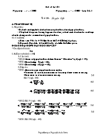 Giáo án môn Đại số khối 8 - Nguyễn Anh Sơn - Tiết 25: Luyện tập