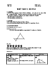 Giáo án môn Hình học khối 8 - Tiết 40: Tính chất đường phân giác của tam giác