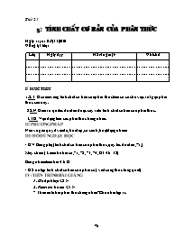 Thiết kế giáo án Đại số 8 - Học kì I - Tiết 23: Tính chất cơ bản của phân thức