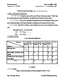 Thiết kế giáo án Đại số 8 - Tiết 66: Kiểm tra 45 phút (chương III)