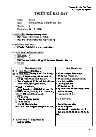 Giáo án lớp 2 môn Toán - Trường tiểu học Vĩnh Trung - Bài: Ôn tập các số đến 100 (tiếp theo)