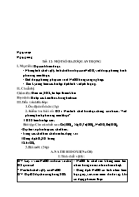 Giáo án môn Hóa hoc lớp 9 năm 2009 - Tiết 12: Một số bazơ quan trọng