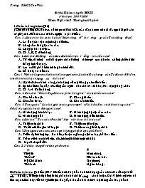 Đề thi Khảo sát giữa HKII - Môn Ngữ văn 8