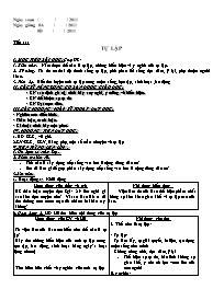 Giáo án Giáo dục công dân lớp 8 tiết 11: Tự l