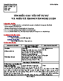 Giáo án Ngữ văn 8 tiết 116: Tìm hiểu các yếu tố tự sự và miêu tả trong văn nghị luận