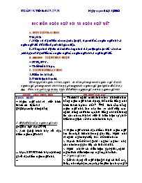 Giáo án Ngữ văn 8 - Tuần 10 - Tiết thứ: 28, 29, 30