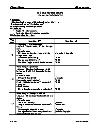 Kế hoạch bài học - Tiết học thư viện lớp 1