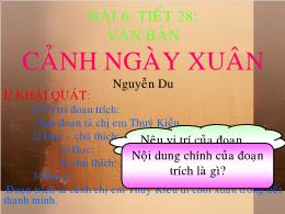 Bài giảng Ngữ văn 9 - Bài 6 tiết 28: Văn bản cảnh ngày xuân - Nguyễn Du