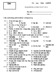 Bài kiểm tra 15 phút Ngữ văn 8