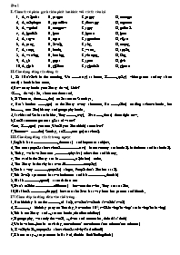 Đề kiểm tra Tiếng Anh 7