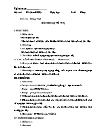 Giáo án Ngữ văn 8 - Kì II - Tiết 111: Tiếng v