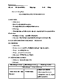 Giáo án Ngữ văn 8 - Kì II - Tiết 114: Tiếng việt: Lựa chọn trật tự từ trong câu