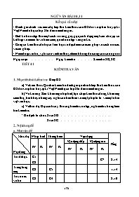 Giáo án Ngữ văn 8 tiết 41 bài 11: Kiểm tra văn