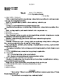 Giáo án Ngữ văn 8 - Tuần 9 - Chuẩn kiến thức kỹ năng