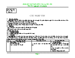 Giáo án Ngữ văn lớp 8 - Tuần 19, 20 - Giáo viên: Nguyễn Thị Trâm